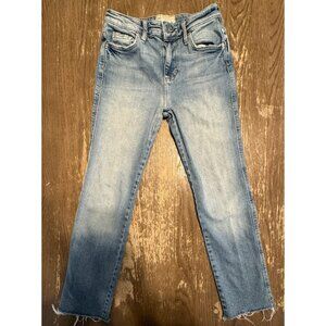 Free People Straight Jeans Women's 24 Light Blue Wash Denim High Rise Ankle